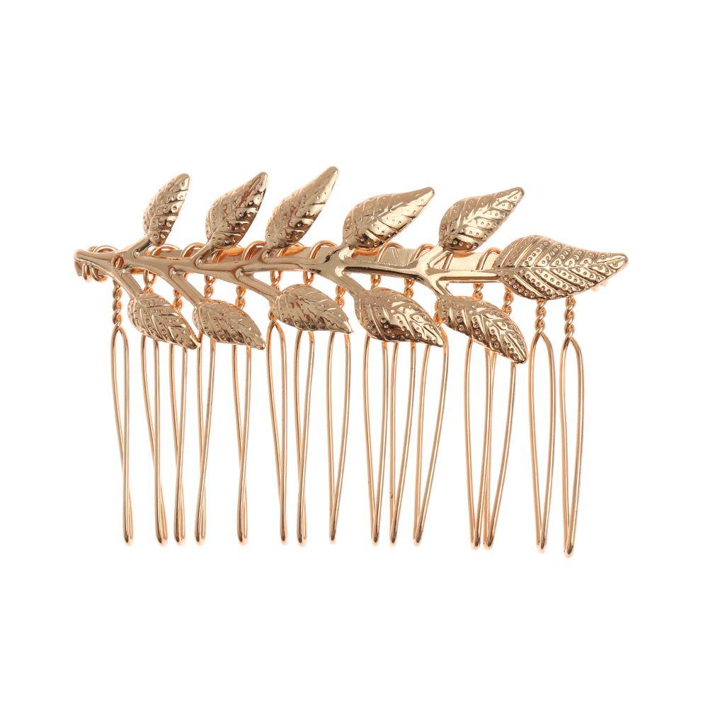 Тиара Головной убор Подружка невесты Металл Золотой Лист Невеста Ободки Листья Резинки для волос Свадебная Корона для волос