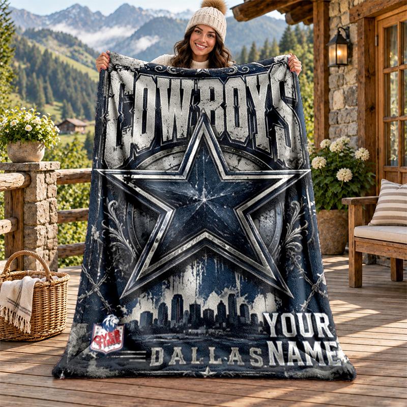 Фланелевое одеяло Dallas Cowboys с индивидуальным именем, персонализированное, мягкое, теплое, плюшевое покрывало, индивидуальный подарок для семьи и друзей