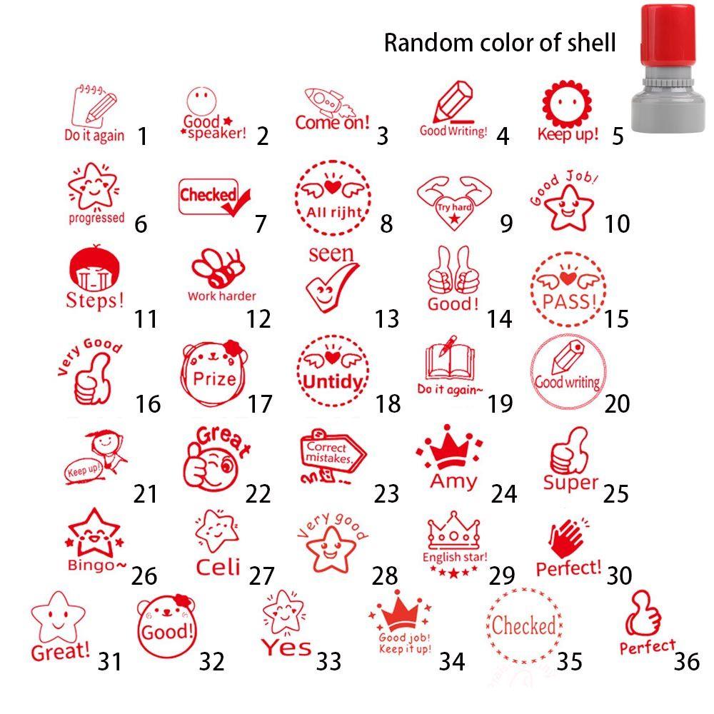 Toy Stamps Cartoon Stamps Kids Seal Teaching Stamp Encouragement Reward Seal Commentary Stamp