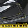 ABS Carbon Fiber Car Front Fog Lamp Frame Cover Case Trim Stickers Accessories For Honda CR-V 2023 2024 2025 CRV 6th Gen Hybrid