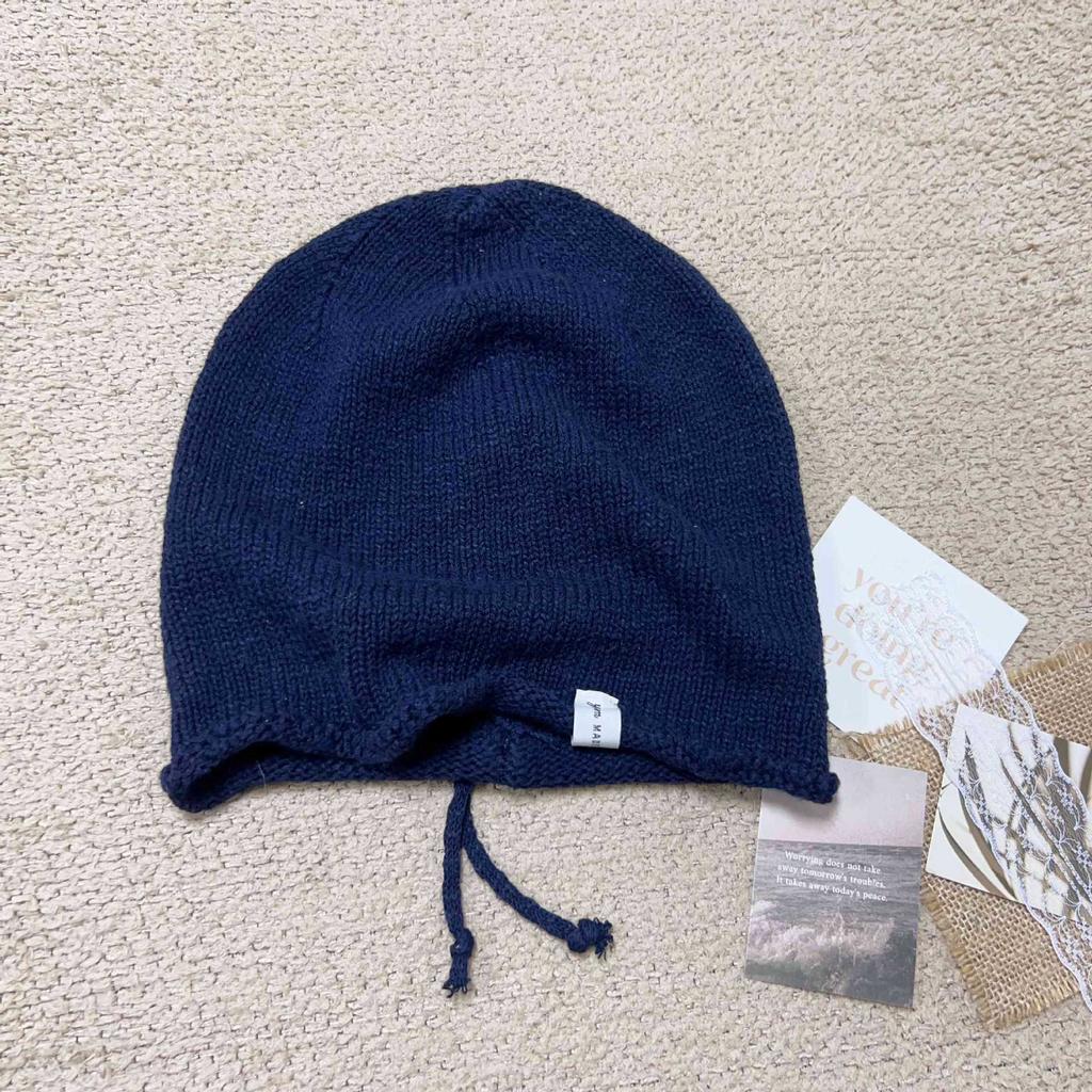 Autumn and winter new lazy wind stacking hat versatile face small cold hat solid color headgear hat versatile knitted hat