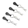 4Pcs RC Body Clip Pin Stainless Steel R Shape Universal for 18 110 Remote Control Car Black