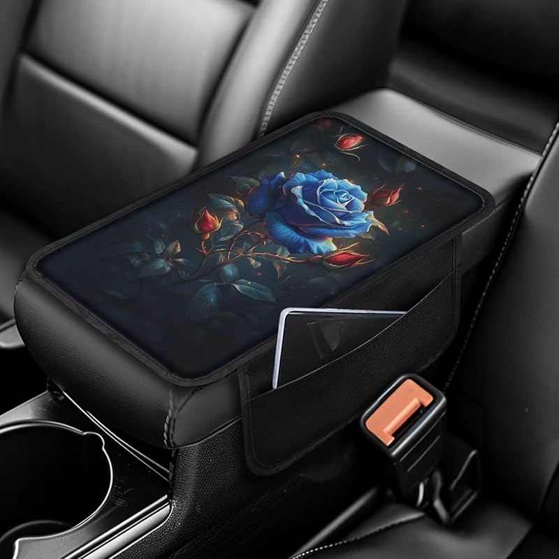 Чехол на центральную консоль автомобиля с принтом черепа, нескользящий чехол на подлокотник для автомобиля, универсальные защитные чехлы для подлокотников, подходят для автомобилей, внедорожников, декоративные чехлы для автомобилей