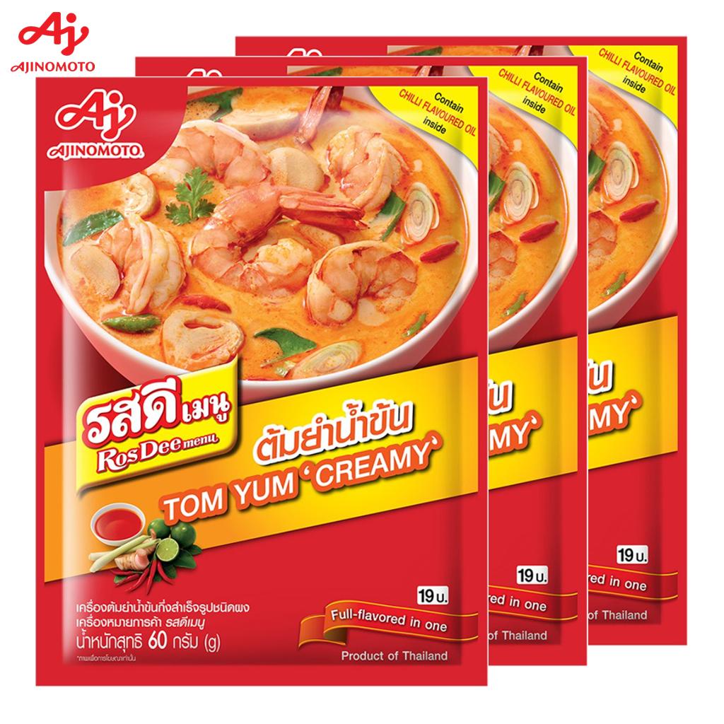 Меню Ajinomoto RosDee, Тайский Tom Yum Creamy, Полный вкус в одном, 60 г 1 шт / 3 шт / 10 шт - Тайский