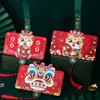 Red Envelope Happiness Chinese New Year Red Pocket Foldable 6 Card Slot Red Bag for Spring Festival Decor