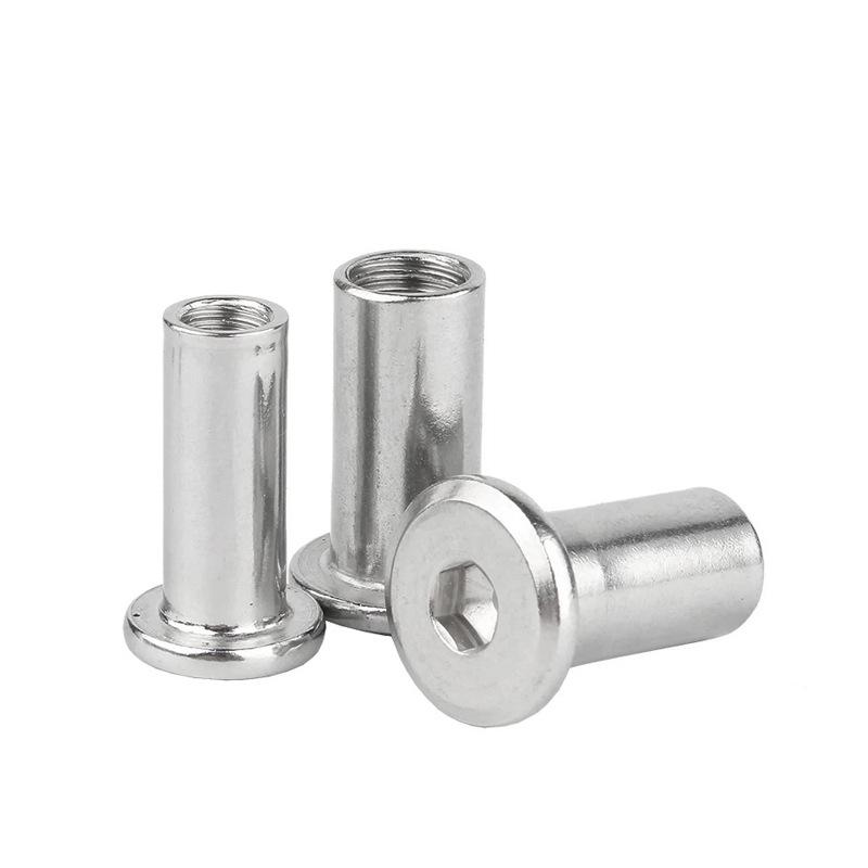 304 Stainless Steel Beveled Flat Head Inner Hex Hexagon Locking Clamp Screw Knock-in Set M2-M10