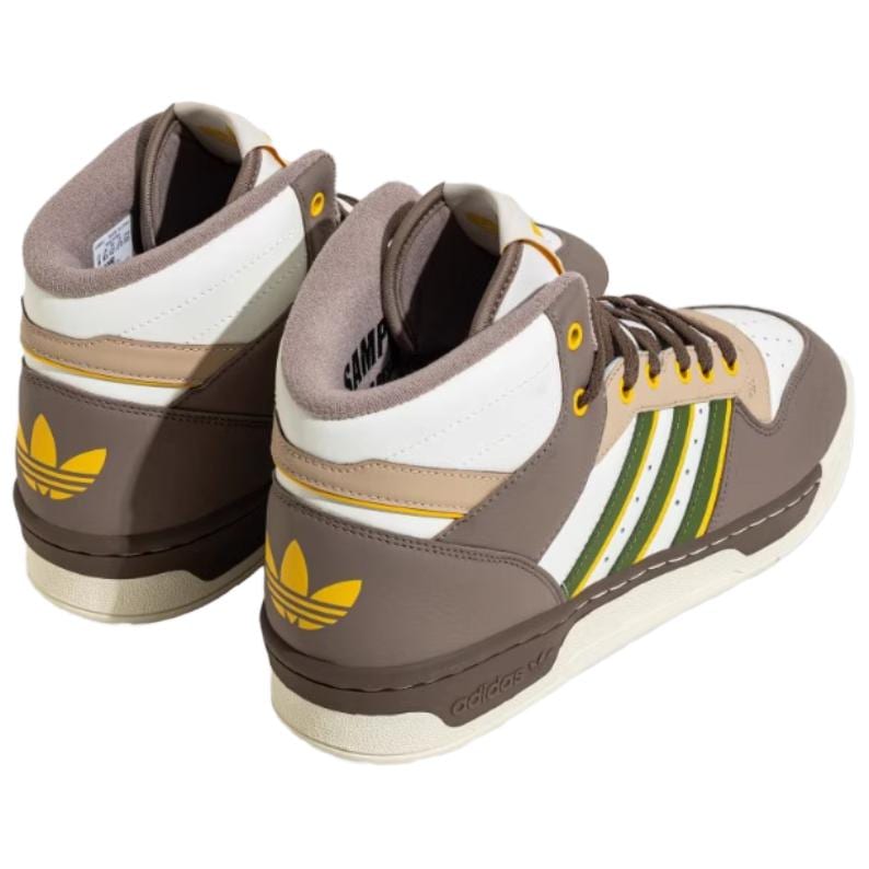 Adidas Originals Rivalry Abrasion Resistant Breathable Mid top Skateboard Shoes Unisex White Umber IH3405