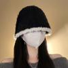 Plush Fisherman Hat for Women In Autumn and Winter New Style Showing Face Small Knitted Basin Hat Small Fragrance Style Warm Bucket Hat for Winter