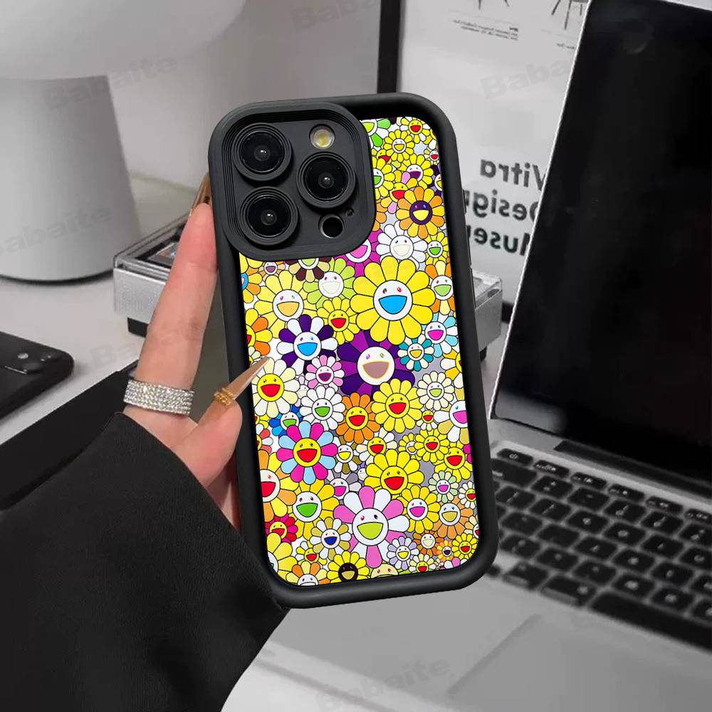 Чехол для телефона T-Takashi M-Murakami Для IPhone 17 16 15 14 13 12 11 Pro Max Защита от падений Мягкий чехол