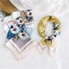 Floral Print Headkerchief Neck Scarves Women 70CM Square Headband Hijab Scarf For Ladies