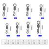 25pcs Q-Shaped Fishing Connector Black Quick Change Swivels Q-Shaped Bearing Swivel  Fishing