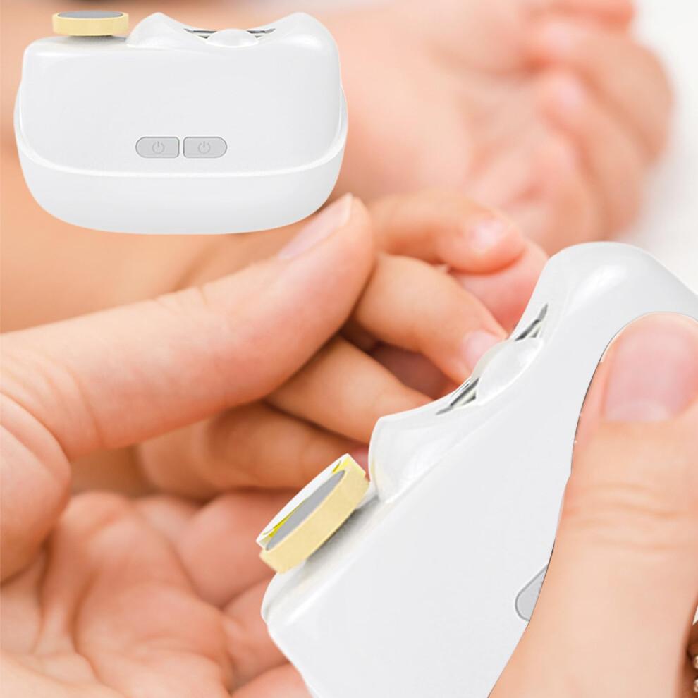 Rechargeable Electric Nail Clipper with Automatic Trimming, DualSpeed Polishing, LED Light and Nail Storage