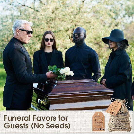 Tanlade 50 Наборов Подарков на Поминки Навсегда в Наших Сердцах Органайзер для Пакетиков с Семенами Подарочный Мешочек из Мешковины с Молитвенными Метками и Шпагатом для Празднования