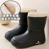 Модные бархатные дождевые туфли женские короткие трубчатые милые студенческие ветровки теплые водонепроницаемые туфли женские водонепроницаемые клеевые туфли
