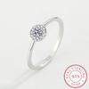 Classic Round Full Diamond Ring For Women Crystal Zircon Genuine Sterling Silver Engagement Valentine Day Gift Jewelry