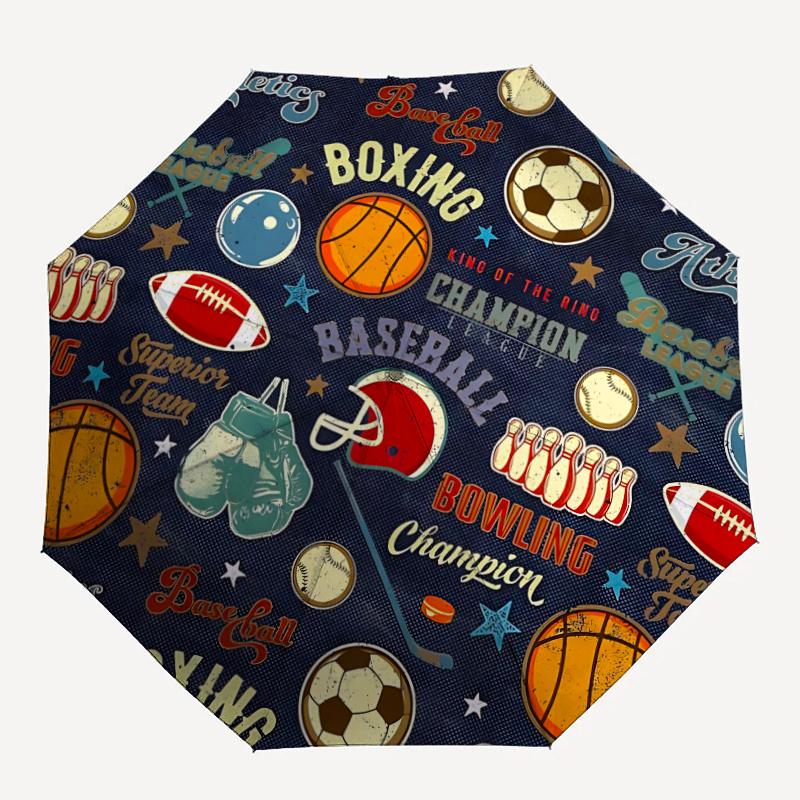 1pc Sports Roundel Automatic Open/close Umbrella, 8-Rib sturdy structure, Portable Travel Umbrella, Parties, Everyday Use, 18