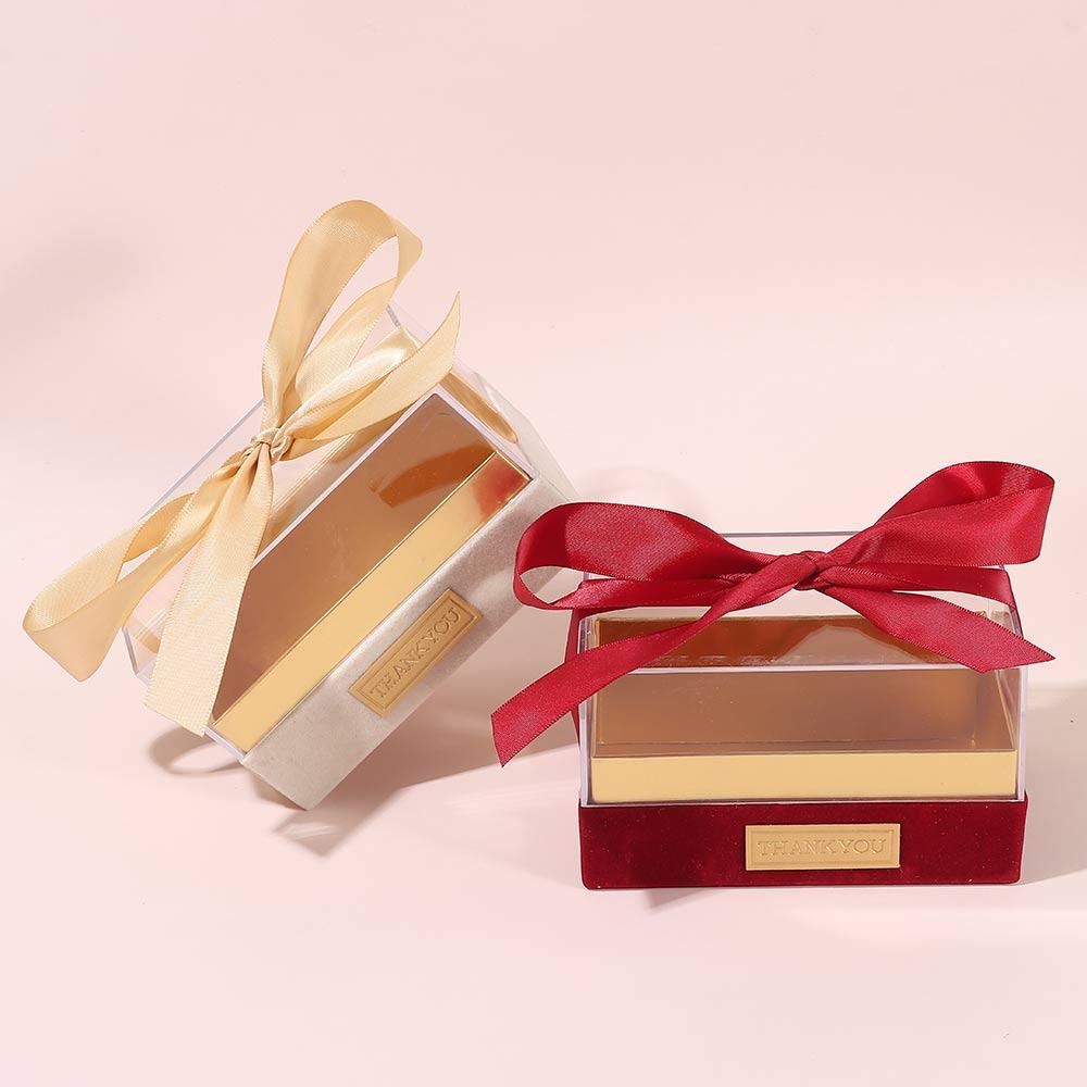 Прозрачная свадебная подарочная коробка для рук, легкая роскошь, подарочная коробка на День святого Валентина, коробка с бантом для подарка