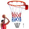 Thickened Steel Plate Basketball Hoop with Net Screws Spring Shock Absorption Wall Mounted Basketball Hanging Basket