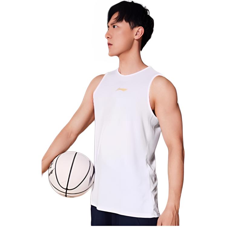 Li Ning удобный спортивный повседневный бег баскетбол фитнес свободный жилет унисекс жилеты белый платиновый LWTU014-1