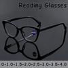 Ladies' Large-frame Cat's Eye Reading Glasses Fashionable High-definition Anti-blue Light Far-sighted Glasses with A Diopter Up To +4.0