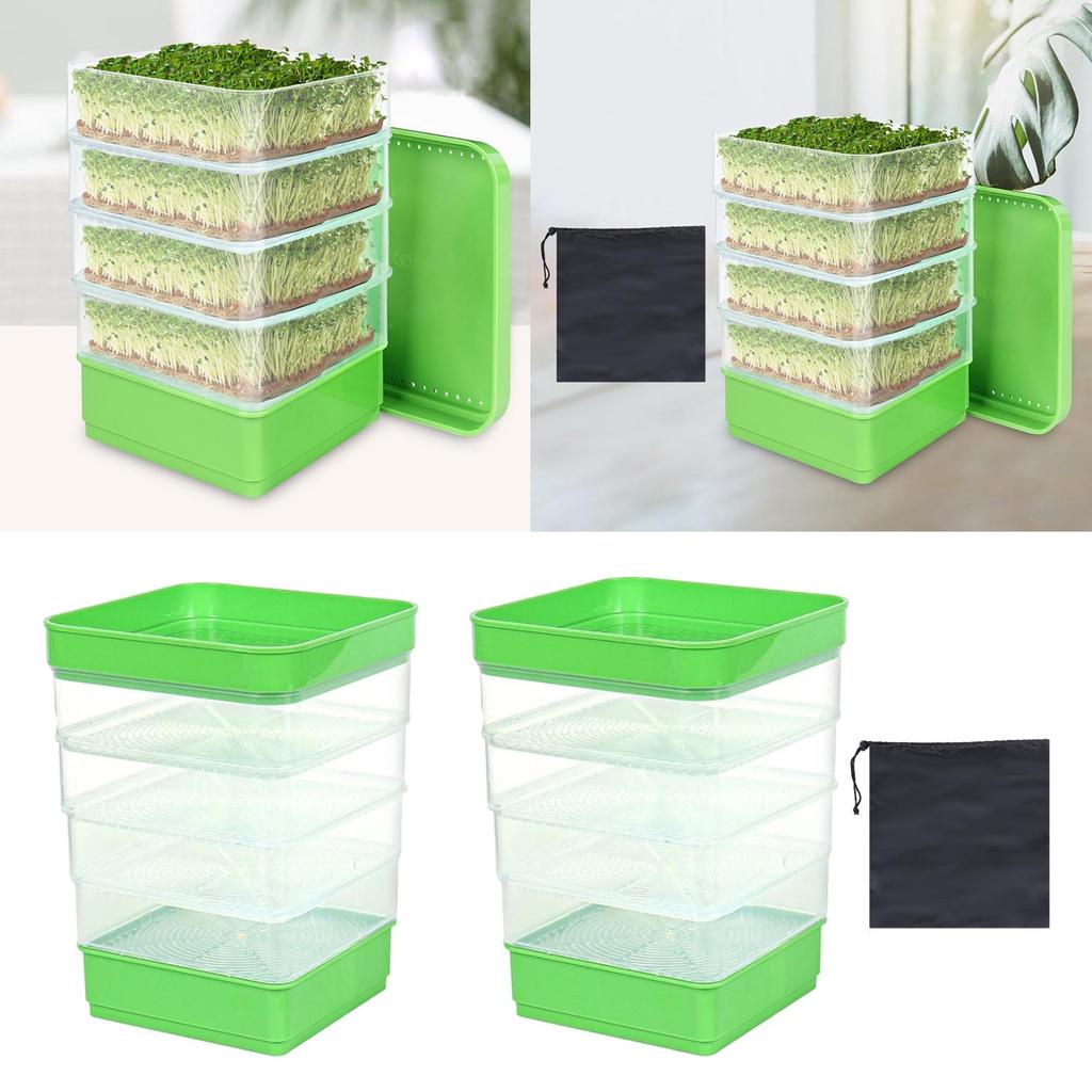 Seed Sprouter Kits 4 Tier Mini Plant Grow Tray for Beans Wheat Alfalfa