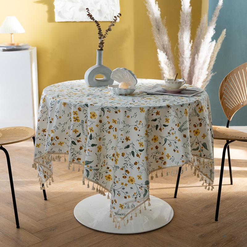 Liusu Cotton Linen Table Cloth Japanese Printed Cover Cloth Korean Floral Rectangular Tablecloth