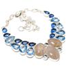 Golden Rutile, Blue Topaz Gemstone 925 Sterling Silver Jewelry Necklace 18" U2u82