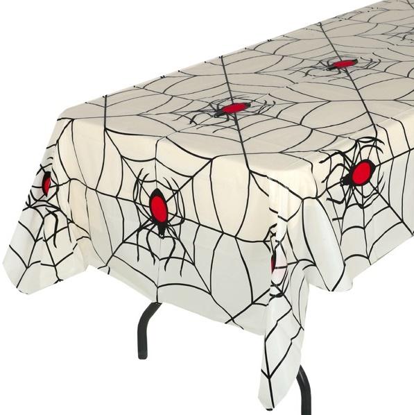 Halloween Foil Tablecloth Spiders Web 135x270cm