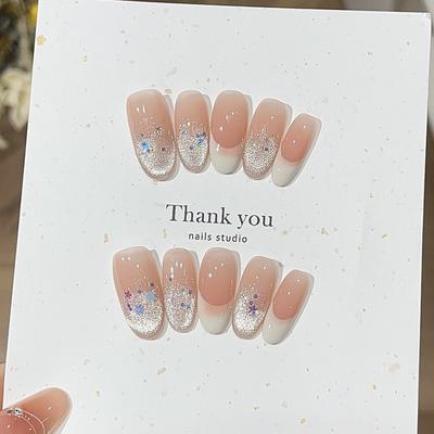 Кокосовое облако Звездный свет Ins Ветер Румяна Милая стеклянная бусина Кошачий глаз Звезда Блестки Французская одежда Броня