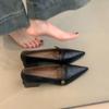 Retro Shallow Mouth High Heels Women's Camellia One-button Thick Heel Single Shoes Pointed Temperament Mary Jane Shoes
