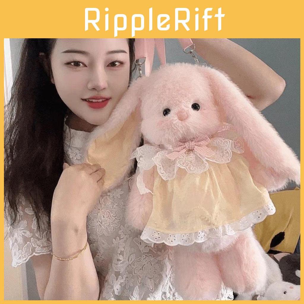 Long Rabbit Eared Backpack Animal Cartoon Bag With Adjustable Shoulder Straps