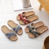 Elegant Cotton and Linen House Slippers for Women Fashionable Home Slippers In Slide Style