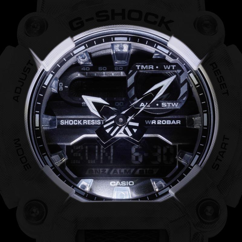 Casio Мужские кварцевые часы GA-900GC-7A с аналоговым циферблатом, водонепроницаемостью 200 м, ударопрочностью, из смолы
