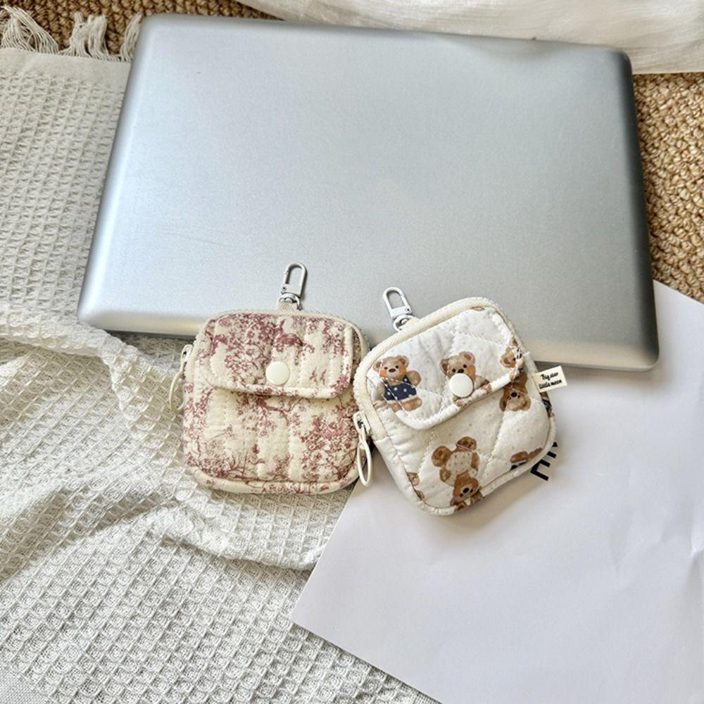 Pendant Small Makeup Lipstick Bag Flower Mini Canvas Storage Bag Female/Girls