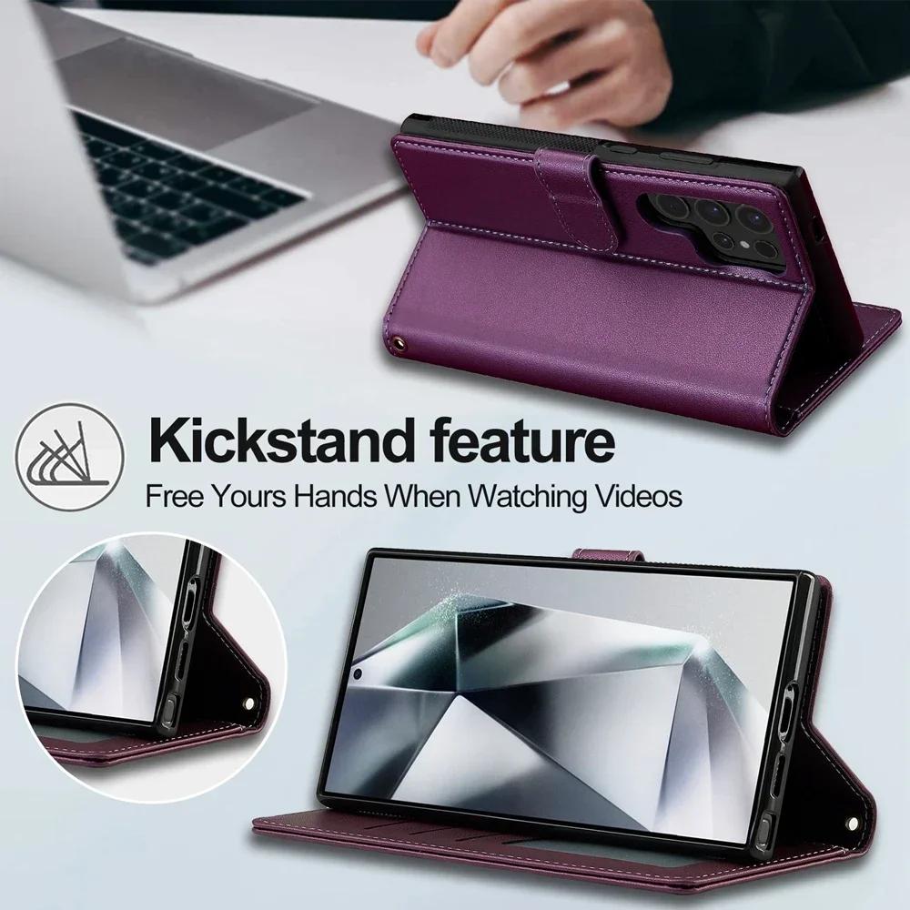 Магнитный чехол-кошелек с откидной крышкой, кожаный чехол для телефона Samsung Galaxy S25 Edge S24 FE S23 S22 S21 Ultra Plus A15 A35 A55 A54 A55 A14 A16 A36 A56