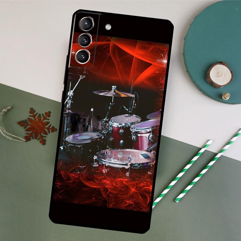 Musical Instrument Drum Phone Case For Samsung Galaxy S25 S26 Ultra S20 S21 S22 S23 S24 Plus S10 S25 FE Back Cover