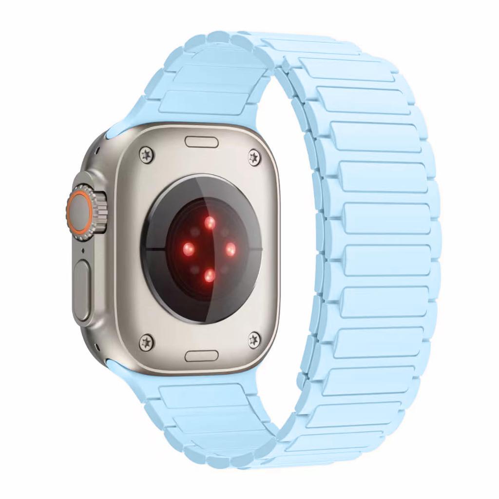 Magnetic Silicone Strap for Apple Watch Bands ultra 2 3 49mm 44mm 40mm 45mm 41mm 46mm correa Bracelet iWatch Series 11 10 9 8 Se