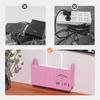 Sturdy Plastic Shelf Organizers Holds Router TV Box Optimizes Desk Space