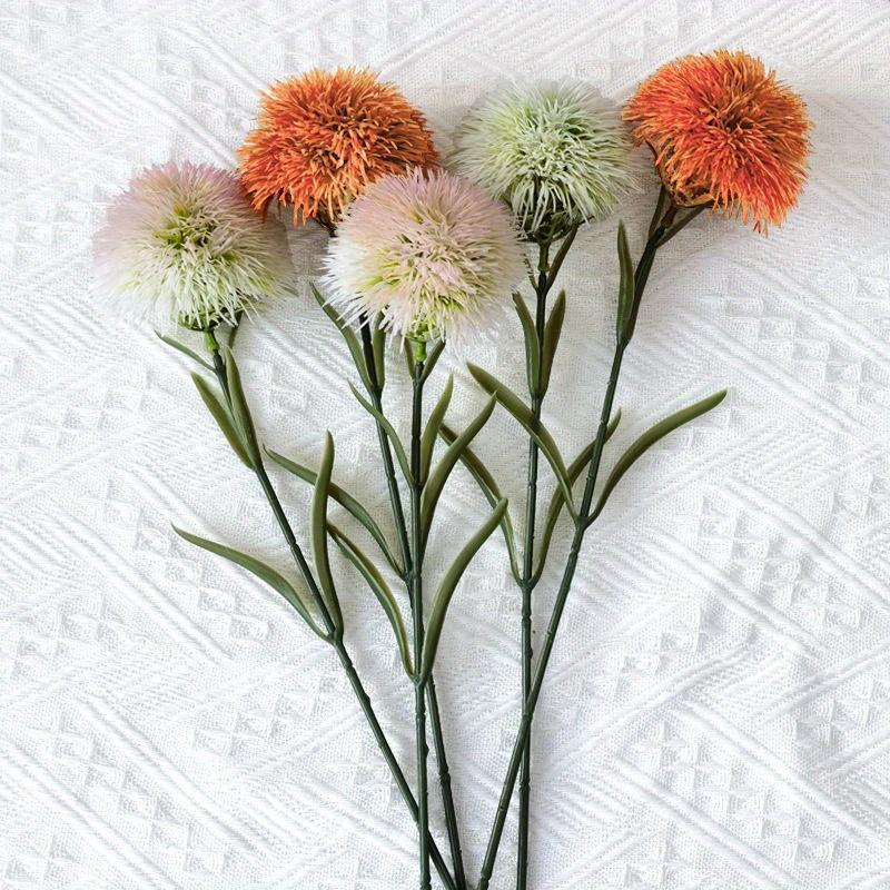 5Pcs Simulation European Plastic Single Dandelion for Outdoor Courtyard Patio Garden Lawn Decoration Wedding Bouquet Birthday