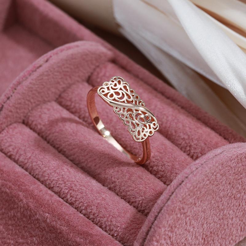 Винтажные полые кольца для женщин Kinel, модные ювелирные изделия цвета розового золота