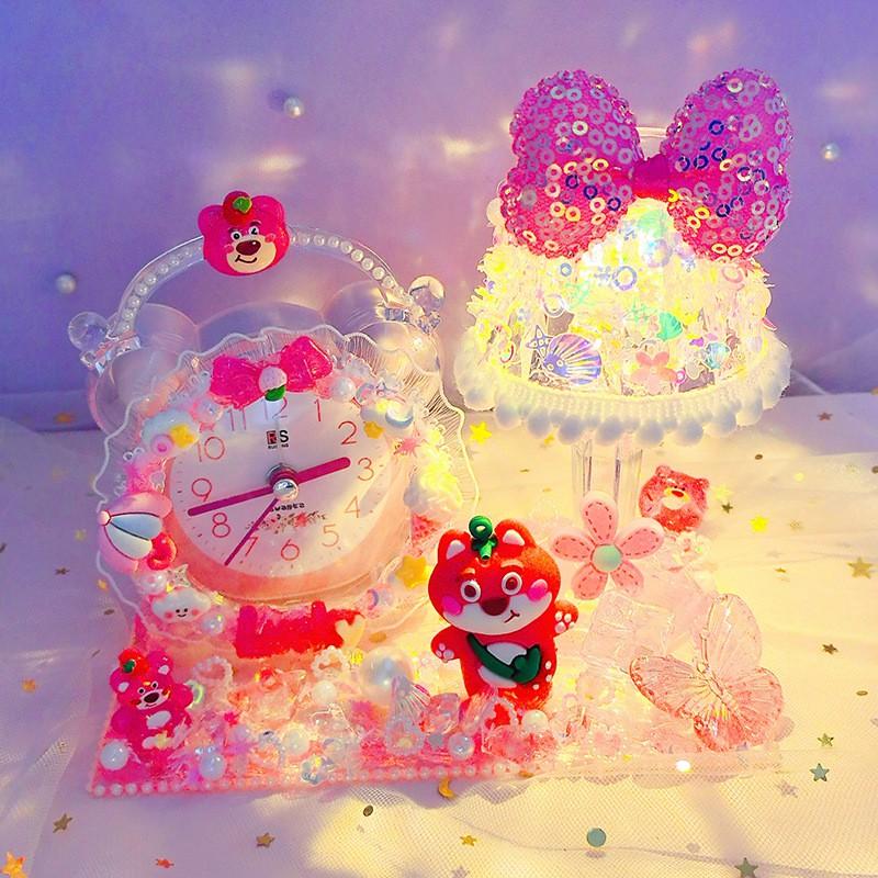 DIY Creative Kids Clock Craft Kit With Resin Glue Decorative Crystal Timepiece Childrens Educational Activity Home