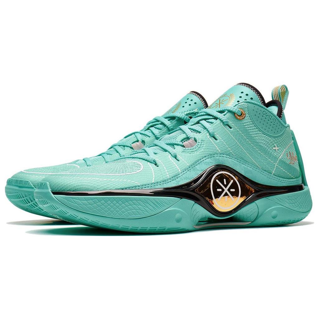 Li Ning Wade Shadow 5 Удобная амортизация Легкие Отскок Средняя высота Баскетбольные кроссовки Мужские Попугайный зеленый ABPT053-4