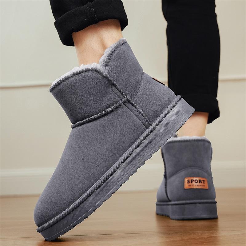 TUINANLE Нескользящие Толстые Плюшевые Снежные Ботинки Женские Платформа Мех Зимние Ботинки Мужские Слипоны Теплые Хлопковые Подкладные Ботинки Женские