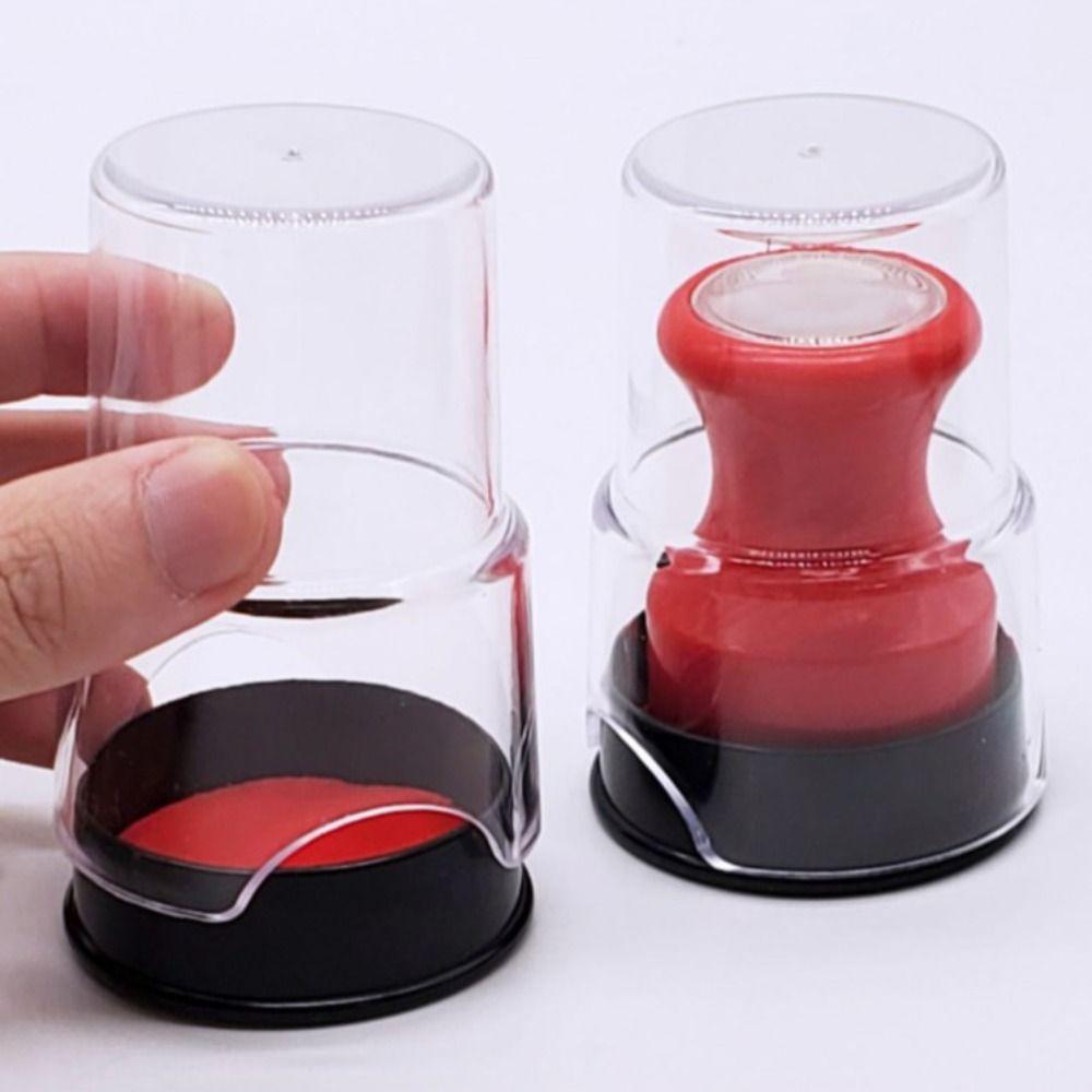Transparent Stamp Ink Pad Efficient Stamp Cachet Box Multifuntion Inkpad with Cover  Contract
