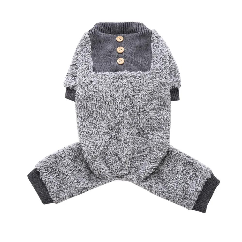 Small Breed Dog Plush Pyjamas Autumn Collection Cross-Border Pet Clothing Cozy Doggy Jumpsuit Pet Supplies