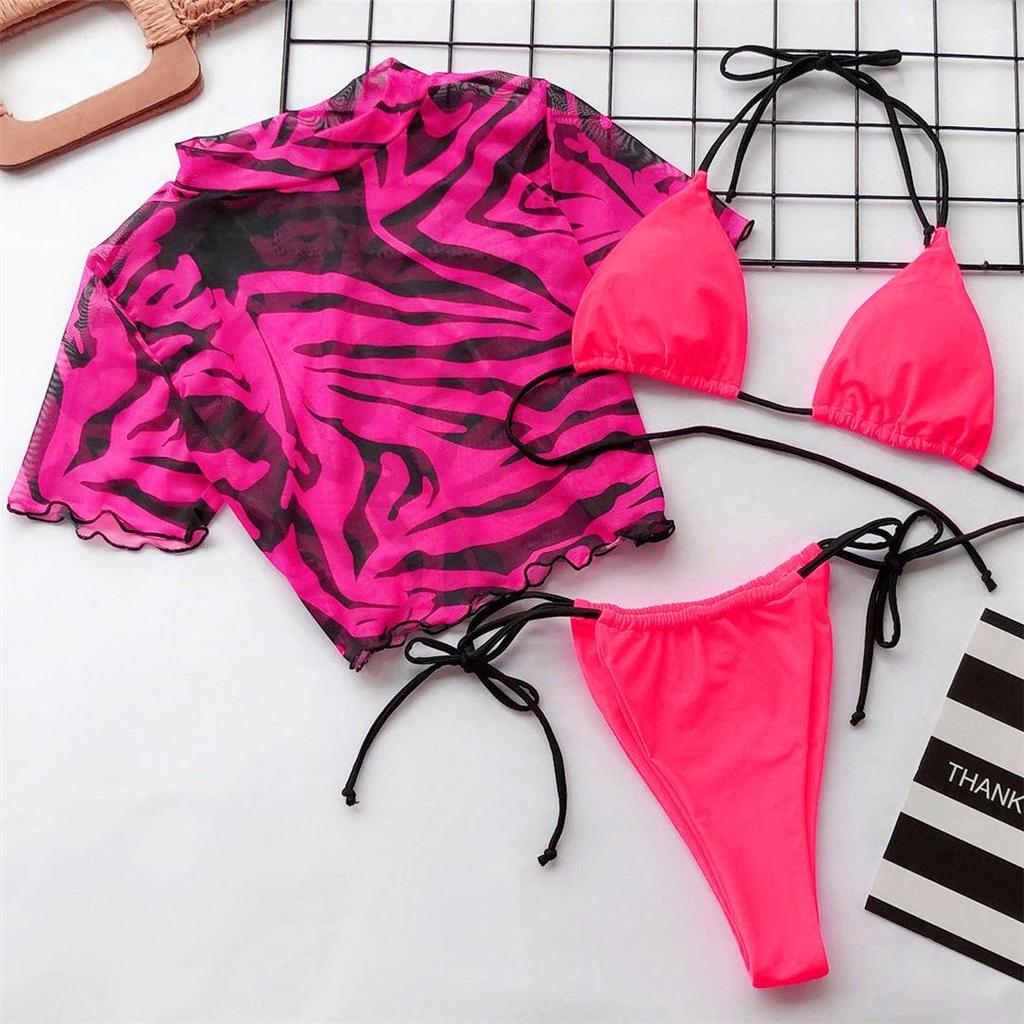 Sexy Leopard Bikini Female Swimsuit Women Swimwear Bikini Set Brazilian Bather Halter Bathing Suit