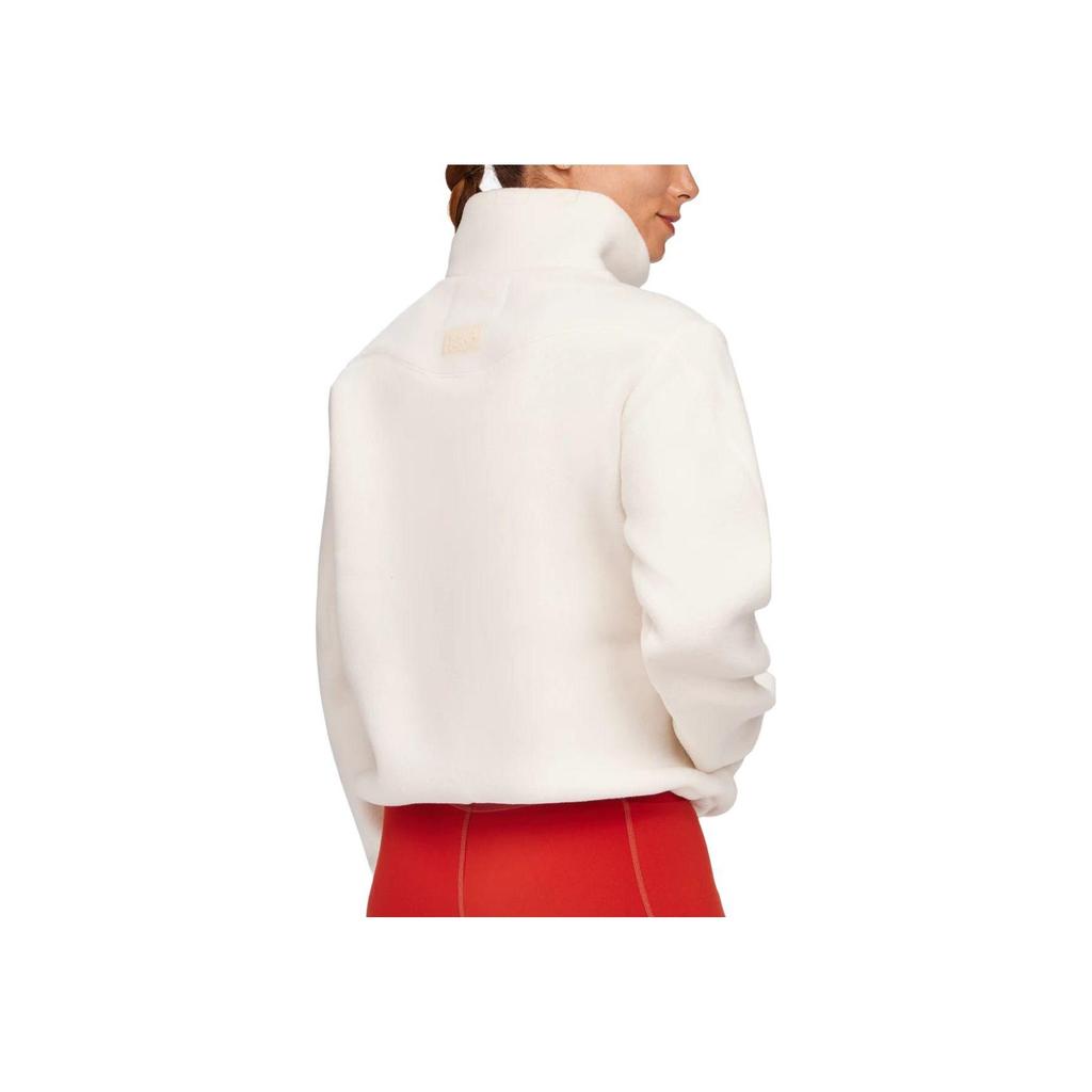 HOKA One One Флис Ridgetop на молнии до середины, цветной блок, пуловер со стойкой, женский топ, белый 1141752-EGN