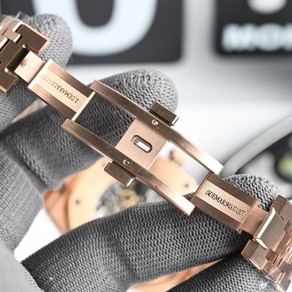 Мужские автоматические механические часы AP Royal Oak 15407, водонепроницаемые, с люминесцентными метками, стальной браслет