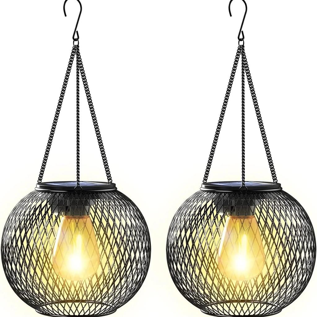 Модернизированные уличные солнечные лампы для двора, сада, коридора, теплый свет, металлические подвесные светильники, управление светом, декоративное освещение, горячее предложение