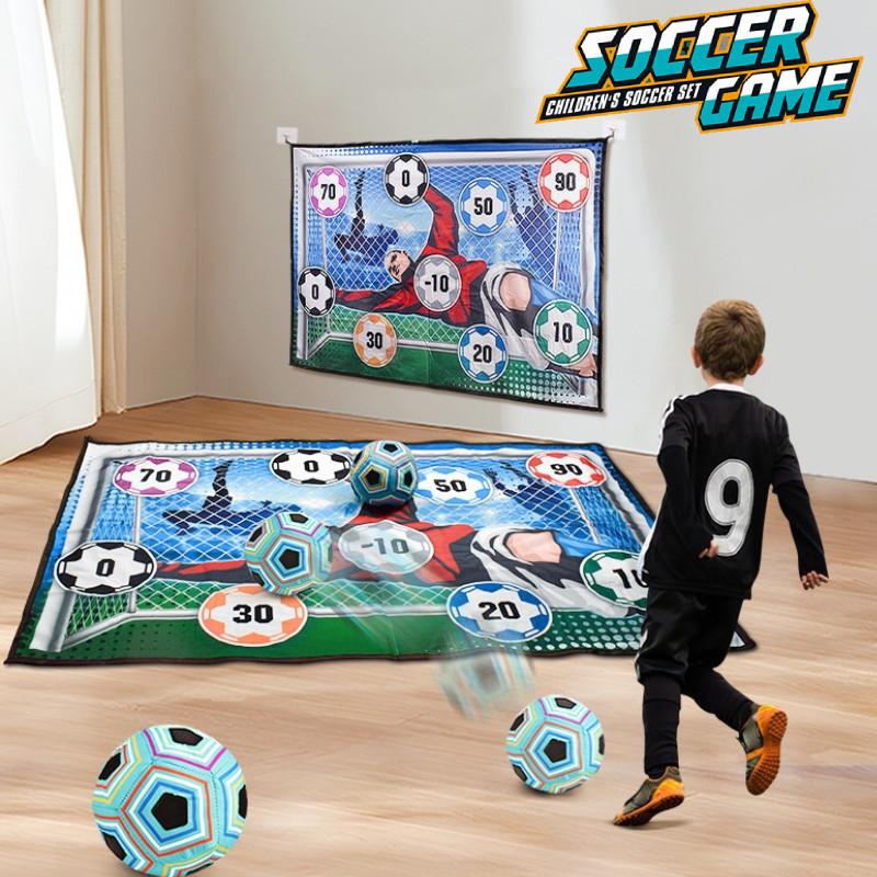 Fun And Colorful Childrens Soccer Play Mat Set With Soft Plush Pillow And Accessories